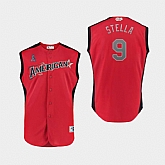 Youth American League 9 Tommy La Stella Red 2019 MLB All Star Game Workout Player Jersey Dzhi,baseball caps,new era cap wholesale,wholesale hats
